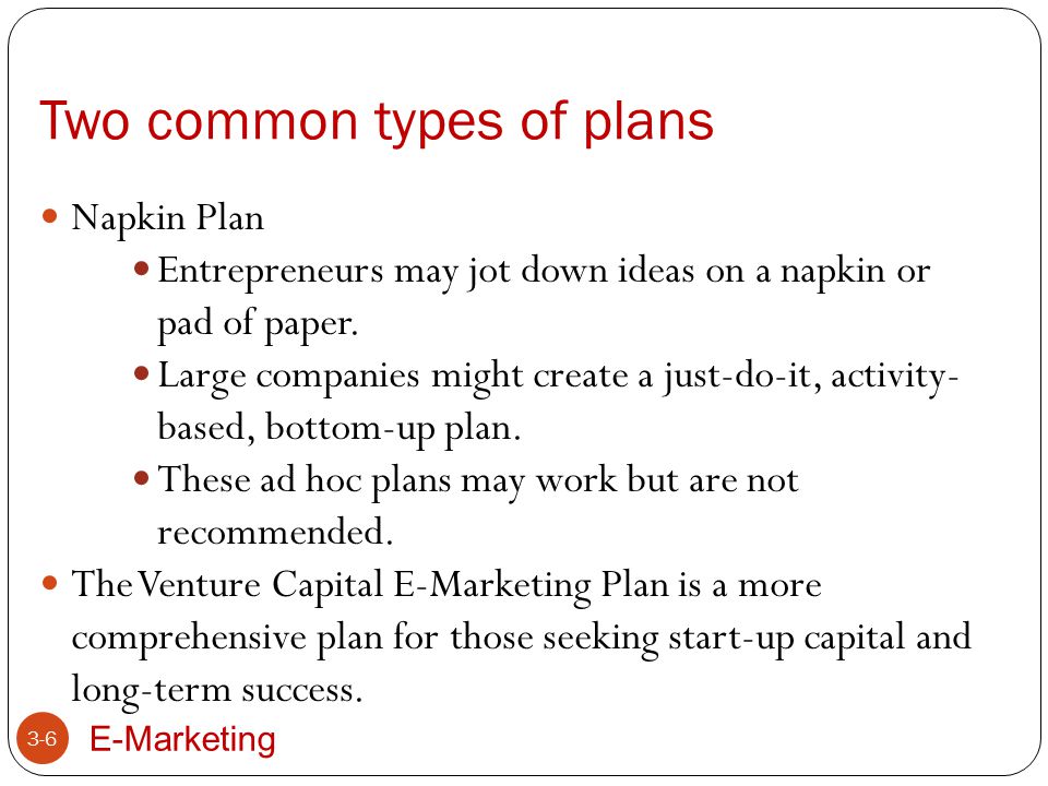 types of entrepreneurs business plans